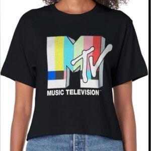 MTV Music Television Unisex Black Cotton Crew Neck T-shirt UNISEX Mens Medium